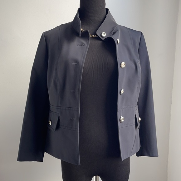Per se black high collar buttoned jacket - Picture 6 of 9